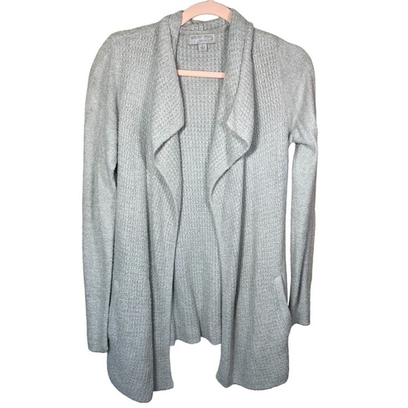 Barefoot Dreams CozyChic Lite Coastal Cardi Cardigan Size S‎ Light Gray Waffle - Picture 1 of 11